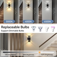 Lámpara de Pared Exterior Impermeable de Aluminio, 220V/110V, para Patio o Villa, de Una/Dos/Tres Luces, Cuadrada/Redonda, GU10