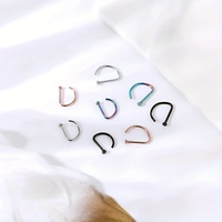 Nouveau design Punk en forme de D bande de nez sans perforation en acier inoxydable anneau de nez bijoux pour hommes