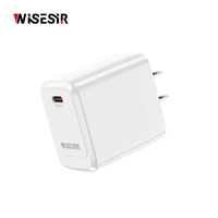 Chargeur mural WISESIR 20W PD 3.0 GaN Turbo, sortie 5V/3A, protection OTP, efficacité 92%, certifié CE ROHS, port Type-C pour mobile