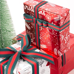 Custom Christmas Tree <b>Pattern</b> Double-Sided Metallized Recyclable Digital Printing Gift Wrapping <b>Paper</b> Roll for Gift Packaging - Product Image 5