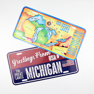 Fabricación diseño personalizado tamaño turista recuerdo 3D aluminio Metal coche placa número matrícula Decoración - Product Image 3