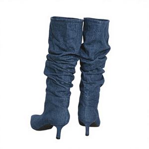 Bottes d'hiver pour femmes à bout pointu, à plateforme, avec fermeture éclair et semelle intermédiaire en cuir véritable - Product Image 2
