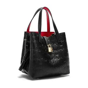 Bolso de Lujo para Mujer <span class=keywords><strong>CHHC</strong></span> Bolso Tipo Cubo de Gran Capacidad con Relieve de Letras y Cierre de Cremallera Impermeable a la Moda para Compras - Product Image 6