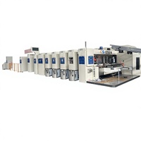 Ligne de production entièrement automatique de machines à carton ondulé pour l'impression, le rainurage, la découpe, le pliage et la collage