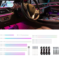 Lumière ambiante LED pour voiture, USB, 64 couleurs, 6 en 1, RGB, lumière ambiante pour voiture, contrôle par application, pour BMW Série 7 G12 2016-2022, bande décorative