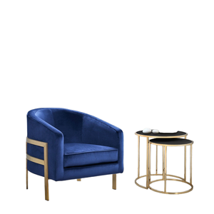 Sofá de Diseño Nórdico para Sala de Estar, Sofá Individual Moderno y Lujoso para Dormitorio, con Estructura Metálica Dorada - Product Image 2