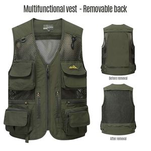 Chaleco de Verano para Hombre, Hecho 100% de Algodón Puro, con Múltiples Bolsillos, para Actividades al Aire Libre, Trabajo, Viajes, Fotografía, con Logotipo Personalizado - Product Image 2