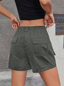 Shorts chauds pour femmes, taille haute, imperméables, séchage rapide, élastiques, sportifs, pour activités de plein air, couleur unie, style européen, américain, coréen, vêtements de travail - Product Image 4