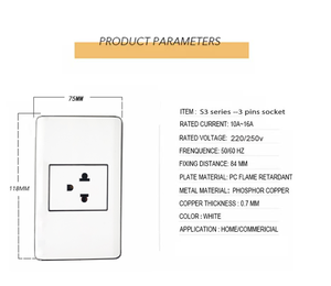 10-16a 110/220/250V Hot Bán Nam Mỹ 118 loạt điện ổ cắm duy nhất 3 pin ổ cắm tường Việt Nam khu vực - Product Image 6