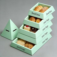Neues Design Lebensmittel-Mitnahme-Pyramidenbox Lebensmittelechte Arabische Snack-Süßwaren-Backwaren-Dessert-Pyramidenbox Maßgefertigte Dessert-Pyramidenbox