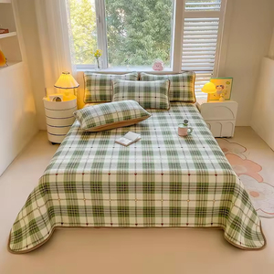 Brushed Single-piece <b>Bed</b> <b>Sheet</b> <b>Stripe</b> Pattern Minimalist Style Soft Plain Weave for Student Dorm and Hotel Use - Product Image 6