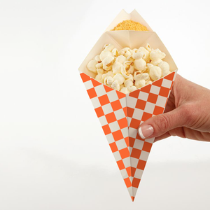 صندوق بطاطس مقلية ورقي يمكن التخلص منه مع غمس جيب للخبز والحفلات والسوشي والكريب من الورق المقوى حامل مخروط للطعام - Product Image 2