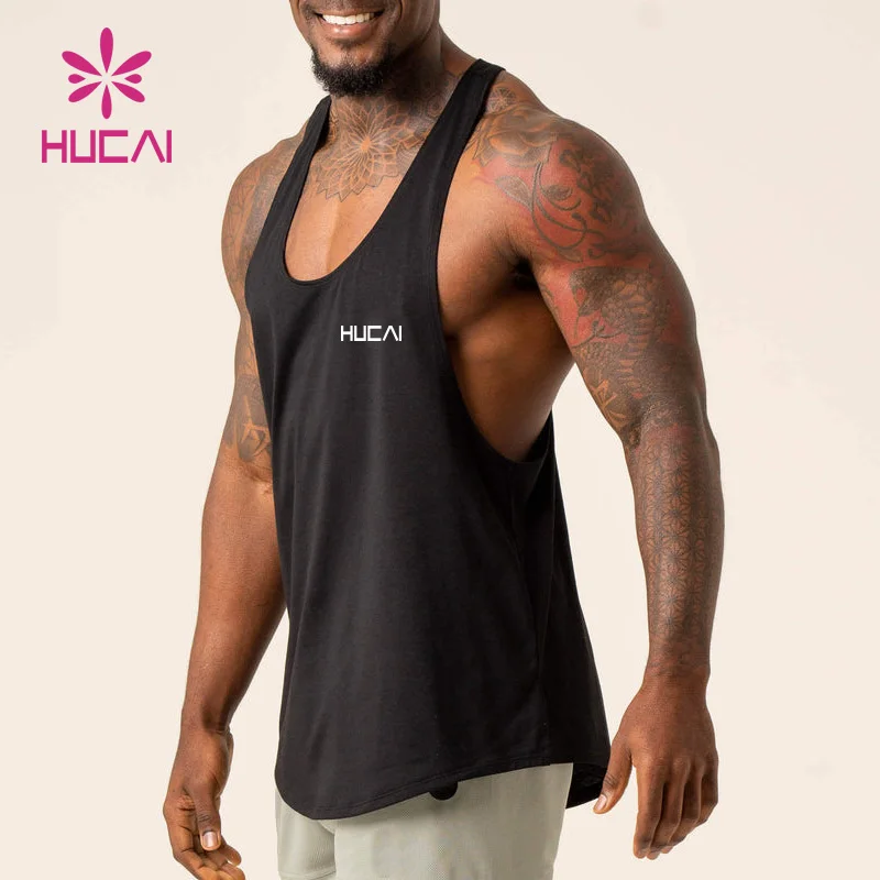 Wholesale OEM custom logo new design Mens muscle dry fit workout sports Gym Vest Bodybuilding Stringer Tank Top