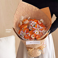 Papier d'emballage spécial fait main à découpe pétale, texture creuse, pour emballage de bouquets de fleurs, fourniture haut de gamme pour fleuristes