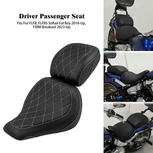 Asiento de Motocicleta para Conductor y Pasajero, 2 Plazas, Negro/Azul/Blanco/Rojo, para Harley Softail Fat Boy FLFB FLFBS 18-Up Breakout <span class=keywords><strong>FXBR</strong></span> 23-Up - Product Image 5