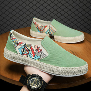 Chaussures en <span class=keywords><strong>toile</strong></span> pour hommes à bout rond, respirantes, légères, antidérapantes, à enfiler, avec doublure en maille, semelle intermédiaire en caoutchouc EVA, toutes saisons - Product Image 4