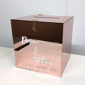 Glad Liefdadigheid Donatie Box Acryl <span class=keywords><strong>Wedding</strong></span> <span class=keywords><strong>Wishing</strong></span> Goed Card Box Met Verschillende Kleuren - Product Image 5