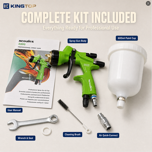 Pistola de Pulverización HVLP KINGTOP Neoalex 8800, Operada por Aire, con Boquilla de 1.3 mm, Vaso de 600 ml, Herramienta de Pintura Neumática para Reparación de Automóviles y Trabajos Manuales - Product Image 6