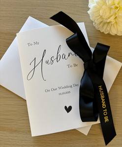 To My Wedding Day Card Diseño personalizado Impresión Regalo al por mayor Gracias Tarjetas de felicitación Boda con cinta de seda - Product Image 5