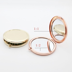 Magazzino disponibile illuminato doppio lato specchio tascabile alta popolarità piccoli specchi per il trucco cosmetico all'ingrosso in metallo specchio tascabile - Product Image 4