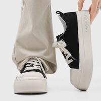 Baskets décontractées pour hommes, confortables, respirantes, tendance, polyvalentes, à semelle épaisse, rehaussantes, antidérapantes, résistantes à l'usure, en toile