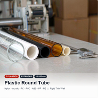 Tube rond en plastique extrudé 10-200 mm, paroi mince rigide, acrylique, nylon, PC, PVC, ABS, PP, PE, usage industriel