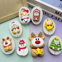 Moule en silicone en forme d'animal de Noël mignon pour la cuisson de chocolat, de mousse au chocolat française, de sucettes, de savon, moules à résine époxy