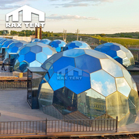 Nouveau tout verre Igloo géodésique dôme tente de luxe modulaire Glamping hôtel 100% étanche et ignifuge