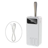 Batterie externe à charge ultra-rapide grande capacité avec câble 22,5W 20W, station d'alimentation portable 50000mAh 60000mAh 80000mAh pour l'extérieur