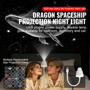 Lámpara de Proyección de Cielo Estrellado al por Mayor de Fábrica, Películas Intercambiables con Patrones (Galaxia/Cielo Estrellado/Saturno), Luz Nocturna USB - Product Image 2