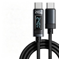 Kabel Pengisian Daya Super Cepat 240W dengan Layar Digital Real-time, Tipe-C, E-marker, dan Jalinan Nilon untuk Tablet