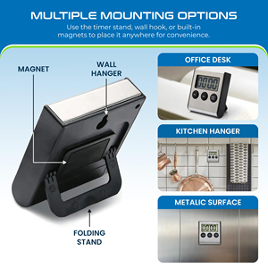 Minuteur numérique en acier inoxydable pour la cuisine - Product Image 3