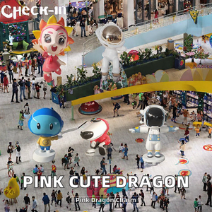 รูปปั้นมังกรสีชมพูน่ารัก ทำจากเรซิ่น สำหรับตกแต่งห้างสรรพสินค้า - Product Image 3