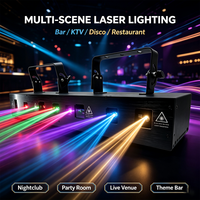 Projecteur laser d'animation à 4 faisceaux 12W RGB, indice IP33, activé par le son, contrôle DMX, scanner couleur, éclairage de scène en aluminium