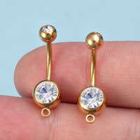 Gaby Piercings de nombril DIY pour femme en acier inoxydable, plaqué or, avec zircon, bijoux de corps tendance, cadeau pour mariage et fête