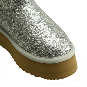 Wholesale OEM/ODM Silver Glitter Snow <strong>Boots</strong> Winter Warm <strong>Boots</strong> Thick Rubber Sole <strong>Sparkly</strong> Fashion Shoes Factory Direct Sale - Product Image 5