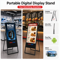 Afficheur numérique pliable de 55 pouces, support d'affichage portable, écran tactile, 350 nit, Android CMS WiFi