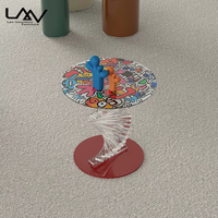 Kreatives Design Villa Wohnzimmer Akzent-Beistelltisch Hotel Schlafzimmer Acrylrahmen Glasplatte Sofa-Ecktisch Möbel