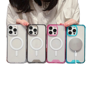 Hmj TPU PC trong suốt từ tính bao gồm và phụ kiện điện thoại Bìa rõ ràng trường hợp điện thoại cho Iphone 16e 15 14 13 12 11 cộng với Pro Max - Product Image 1