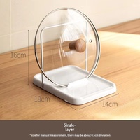 LANZYLO Égouttoir pliable sur pied à un niveau pour couvercles de casseroles, rangement de comptoir de cuisine pour spatules et cuillères de cuisine