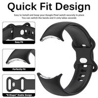 Pulsera de reloj inteligente con hebilla plateada, correa de reloj inteligente de goma deportiva ajustable para Google Pixel 4 Band 3 2