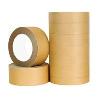 Ruban de papier kraft auto-adhésif adhésif acrylique fort résistant pour sceller les cartons de couleur marron avec impression de logo personnalisé