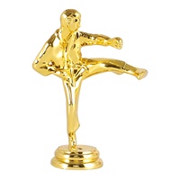 Estatuas y Figuras Personalizadas de Alta Gama en Plástico Dorado GZ-08 para Jugadores de Wushu y Kickbox, Componentes para Trofeos y Recuerdos