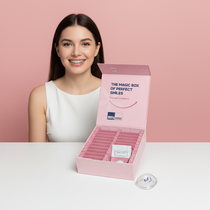 Boîte d'emballage personnalisée en carton rigide pour aligneurs dentaires à 24 étapes, boîte en papier pour gouttières dentaires, boîte magnétique avec pochette - Product Image 4