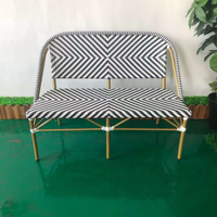 Vente en gros de meubles en rotin canapé d'extérieur restaurant jardin Paris France meuble en osier chaise en aluminium Bistro banc en rotin