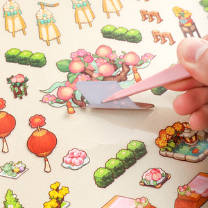 4 autocollants par paquet Cute Power Tri-fold Third Bullet Fun Miniature Aquascape Decoration Cut Film Sticker Book - Product Image 4