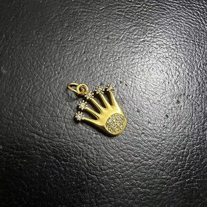 <b>Crown</b> Rhinestone Pendant Stainless Steel Gold <b>Silver</b> For Necklace Making DZ127 - Product Image 3