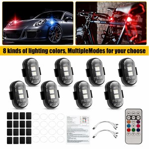 8Pcs <b>Wireless</b> LED Strobe Lights RGB 8 Colors Flash Warning <b>Lamps</b> USB Charging - Product Image 3