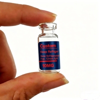 Étiquettes personnalisées en vinyle à faible MOQ, autocollants étanches pour flacons de 2 ml, 10 ml, 15 ml, pour contenants de poudre de peptides pharmaceutiques et cosmétiques