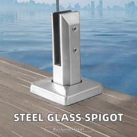 TAKA Colonne de fixation monobloc en acier inoxydable SS316 pour verre, réglable, forme carrée, pour garde-corps de balcon et escalier, résistante à la rouille, fixation au sol